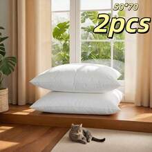 1/2/4-Pack White Square Pillow Inserts, Soft And Fluffy Indoor Filling, Machine Washable With Hypoallergenic Properties, Modern European And American Style, Suitable For Sofa Beds And Hotel/Homestay Scenarios, Ideal For Home And Commercial Use As Sofa Cushions Or Bed Pillows, Perfect For Back, Stomach, Or Side Sleepers As A Down Alternative - 珍珠白 - 查看 14