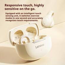 Lenovo Bluetooth Earphones, Clip-On Sports Earbuds, Bluetooth 5.4 With Ultra-Low Latency Gaming Mode, Secure Fit, Waterproof & Sweatproof, Long Battery Life, Compatible With Apple & Android Devices - View 8