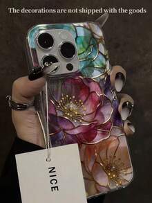 Ốp điện thoại thời trang tối giản màu bạc, họa tiết hoa lá, vẽ tay, sang trọng, chất liệu chiffon lông vũ, tương thích với iPhone 17/17 Pro Max, 15, 16/16 Pro, 15 Pro Max, P13, P14, P11 Soft Case, P12, XS, XR, 7/8, 7/8 Plus, S2, A14, A15, S23 Ultra, A50, A12, A32, A52, A72, A51, A21S, A13, A14, S22 Ultra, S23, A33, A53, S20 FE, phiên bản quốc tế, không phải phiên bản nội địa. - Nhiều màu - Xem 5