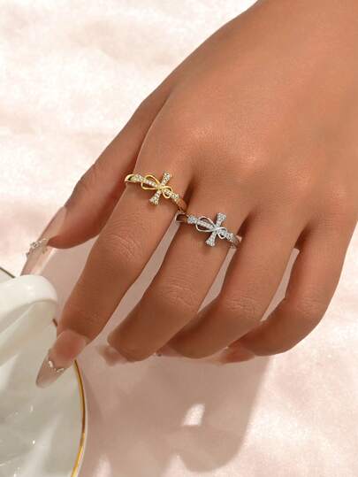 1 pieza Anillo Mobius personalizado, anillo con diseño de cruz minimalista, accesorio clásico de amor infinito, adecuado para uso diario y regalo para la novia