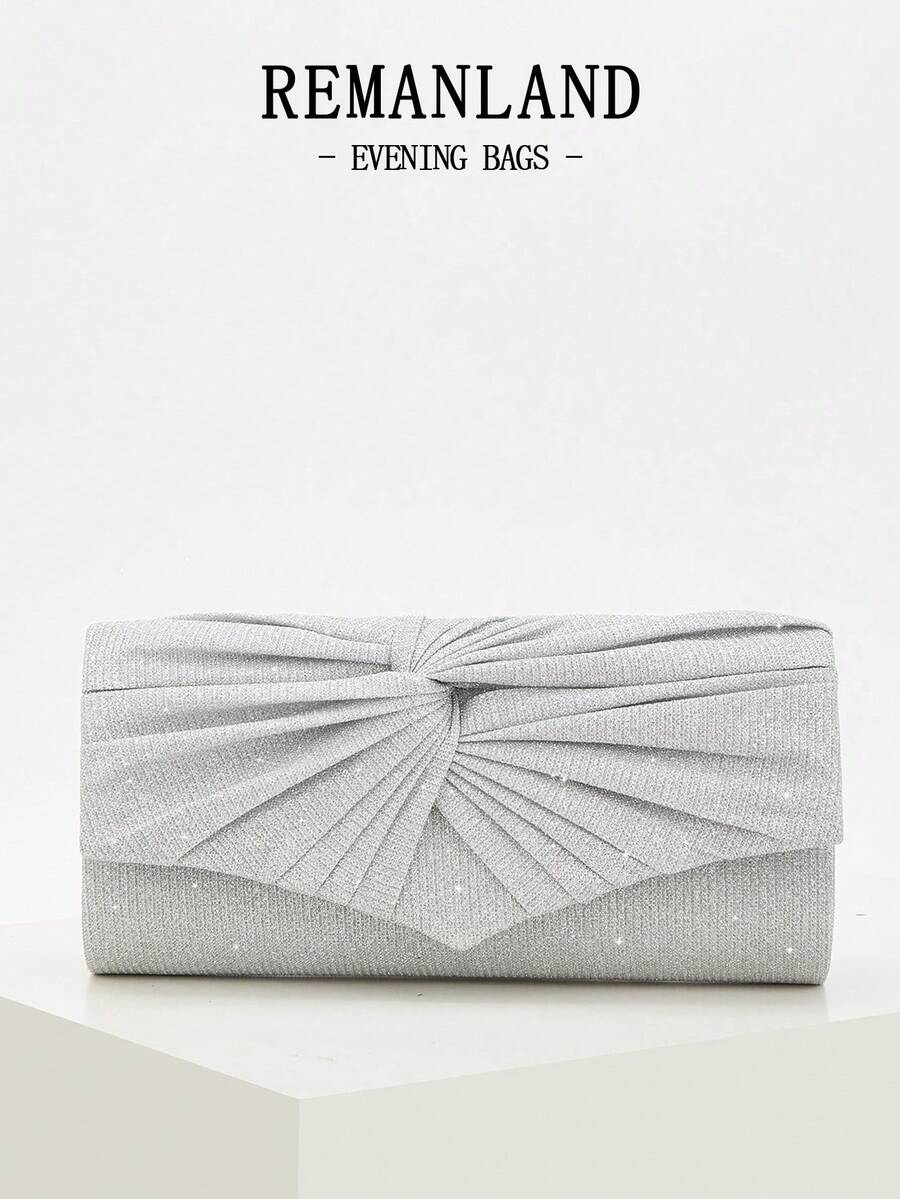 REMANLAND Túi xách cầm tay vuông nhỏ gọn, lấp lánh, có thể gấp lại, đính đá lấp lánh, hoàn hảo cho váy dạ hội, phụ kiện dạ hội, váy đính sequin, váy bóng bẩy, váy thanh lịch, túi dạ hội sang trọng, lý tưởng cho phù dâu, phù hợp cho tiệc cưới, tiệc tùng, đám cưới, dạ hội, tiệc chiêu đãi/gala. - Bạc - Xem 1