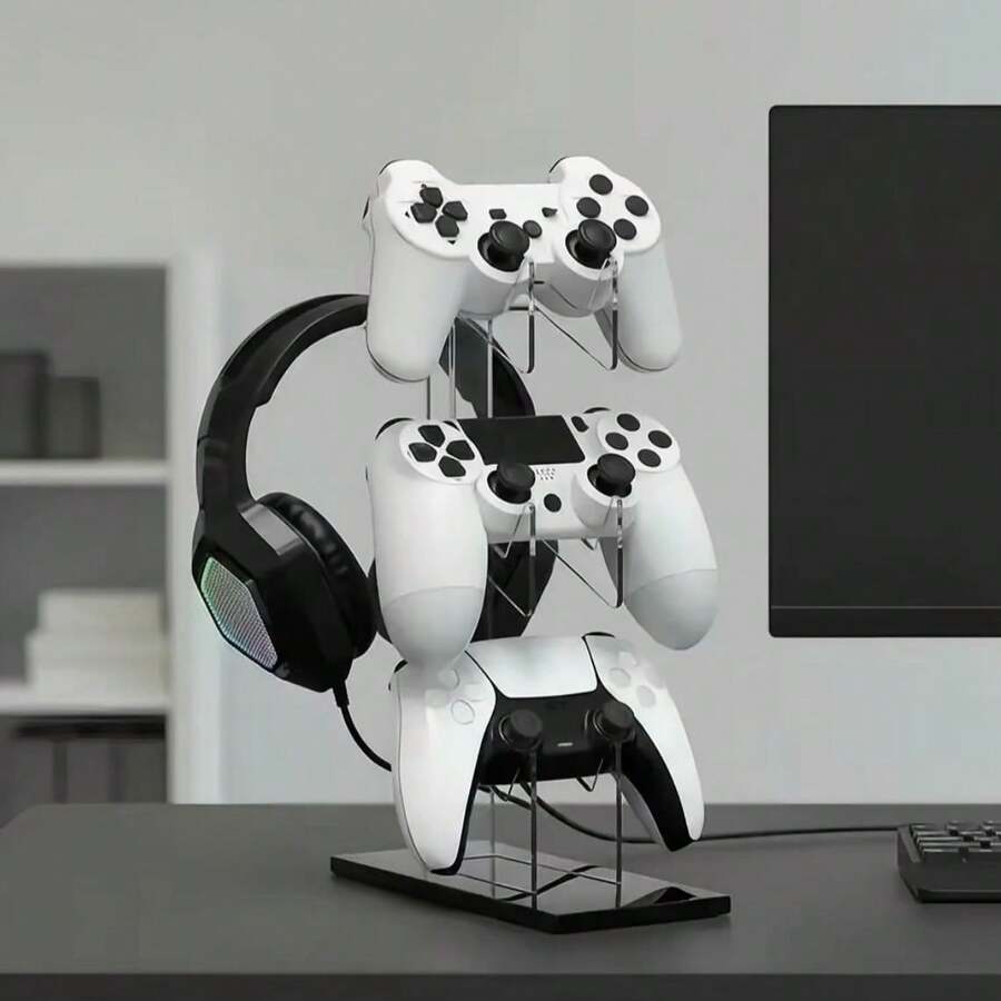 1pc Universal Acrylic Detachable Holder Rack, Transparent Desktop Display Stand Compatible With Switch Game Controller, Gaming Headphones