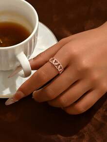 1 chiếc nhẫn đá Zirconia hình trái tim, nhẫn đính hôn hình trái tim thời trang và sáng tạo, thích hợp làm quà tặng trong tiệc cưới. - Trái tim - Xem 8