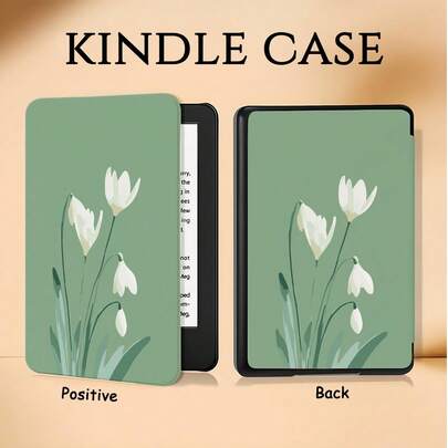 花朵图案 Kindle 阅读器保护套，春日花卉图案，双面印刷，兼容 Kindle Paperwhite 5/6/7 代、Paperwhite 10/11/12 代、Kindle (Colorsoft) 10/11/12 代及其他热门型号，Kindle 保护套/Kindle 配件