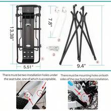 Rear Bike Rack, Bike Cargo Rack With 1 Foldbale Basket, Touring Disc Brake/Non - Disc Brake Mount, Height Adjustable 26 Inch - 29 Inch Frames - Black - View 2