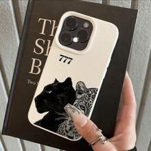 1 ốp lưng điện thoại TPU họa tiết da báo hổ đen 777, tương thích với Apple 17 16 15 14 13 12 11 Plus Pro Max Series, kiểu dáng INS, thiết kế tối giản thời trang dễ thương. - Nhiều màu - Xem 3