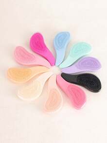 1支按摩梳，马卡龙色系列，防静电按摩发梳，ABS软齿，抚平毛躁不打结，干湿两用，便携式魔术手柄，淋浴按摩梳，沙龙级美发工具，适合居家及户外使用，可作为礼物赠送亲朋好友，男女通用，发梳套装，梳子，发刷，美发师，美发工具，发型，护发，发刷，梳子套装，卷发梳，解结梳，女士发梳，美发沙龙，美发工具 - 少女粉 - 查看 8