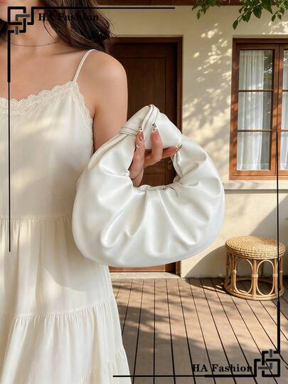 2026 Fashionable And Simple Cloud-Shaped Pleated Handbag, Shoulder Bag, Or Crossbody Bag For Daily Use