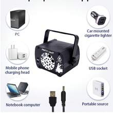USB 8-Port Pattern + Strobe + UV Ambient Light, Remote Control Sound-Activated Strobe Light, Starry Sky Projector Light, For DJ, Disco Party, KTV, Bar, Home Party, Halloween, Christmas, Karaoke Club, Camping - USB Plug-in Version - View 10