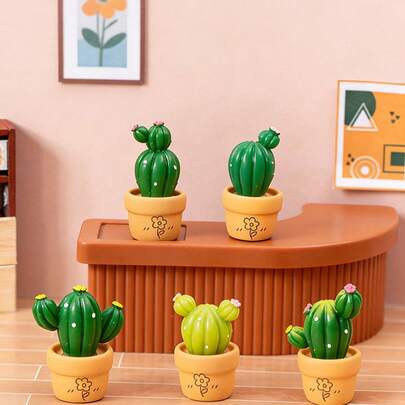 10 cây/5 bộ trang trí tiểu cảnh thu nhỏ, cây xương rồng giả trồng trong chậu, mô hình trang trí phòng khách nhà búp bê, mô hình nhựa mini, xương rồng xanh mini + cây trồng trong chậu mini, thích hợp làm quà tặng Ngày của Mẹ, trang trí tiểu cảnh vườn cổ tích nhà búp bê, vườn cổ tích và vườn nhà nông thôn.