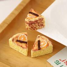 1:12 Creative Simulated Orange Cheesecake Keychain DIY Craft Material, Dollhouse Miniature Accessory, Resin Decor & Home Prop - Multicolor - View 4