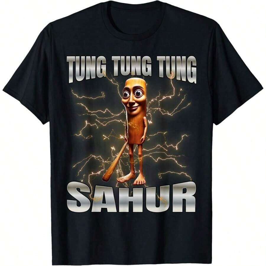 Tung Tung Tung Sahur T-Shirt - màu đen - Xem 1
