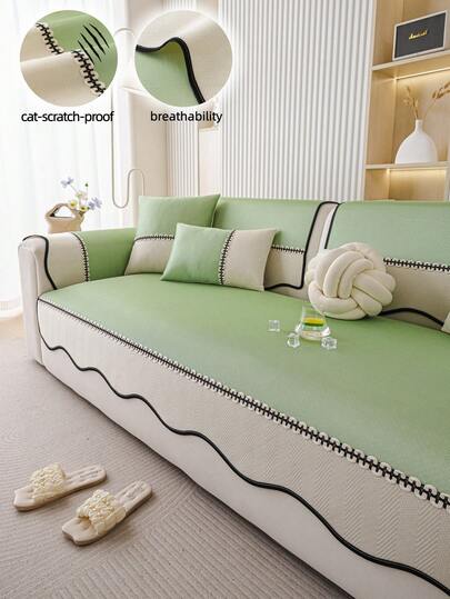 1 chiếc vỏ đệm sofa màu trơn không đều, chất liệu lụa, kiểu dáng hiện đại tối giản, sử dụng được cả bốn mùa, thoải mái và thoáng khí, chống trượt và chống bụi, bảo vệ sofa, có thể giặt máy, không biến dạng và không phai màu, bền, chống trầy xước do thú cưng, làm mới sofa, trang trí sofa, tăng thêm vẻ đẹp cho không gian, phù hợp với sofa 1-4 chỗ ngồi, sofa hình chữ L.