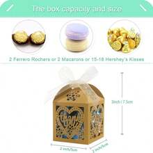 Hộp kẹo hình trái tim rỗng màu vàng "Cảm ơn", quà tặng đám cưới, quà sinh nhật, quà lưu niệm kỷ niệm. - Xem 2