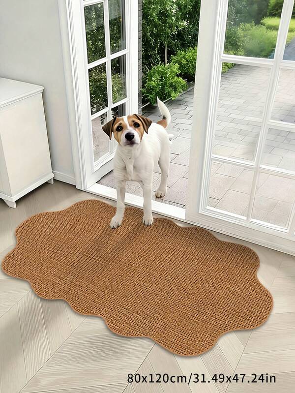 1pc Faux Sisal Decorative Carpet, Minimalist Design, Suitable For Cats And Dogs, Easy To Clean And Washable, Natural And Comfortable Carpet For Bedroom, Study, Living Room, Home Decor, Printed Carpet, Window Sill Carpet