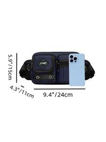 Túi đeo hông đa năng thời trang, nhiều ngăn, túi đeo chéo dã ngoại, thích hợp cho đạp xe. - Màu xanh lam - Xem 2