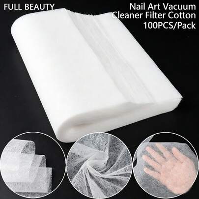 100 tờ giấy lọc bụi móng dùng một lần, thích hợp cho máy hút bụi móng, giấy không dệt di động, thích hợp cho các tiệm làm móng chuyên nghiệp.