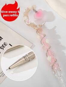 Bộ bút bi thủ công chất lượng cao gồm 1 bút họa tiết hoa dưới ánh trăng tinh tế [màu trắng] + Quyền trượng mộng mơ + Bút hình trăng khuyết, thiết kế hoạt hình 3D dễ thương, quà tặng văn phòng phẩm tự làm sáng tạo cho học sinh, bút bi viết trơn tru kèm 5 ruột bút thay thế. - A - Xem 9