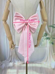 A Pink Satin Back Bow Cute Accessory Waist Decoration,Summer,Beach,Wedding - Multicolor - View 5