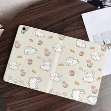 1 Cute Bunny Rabbit Print Piece Book-Style Flip Table Case - Multi-Angle Stand Protective Cover With Pen Holder Compatible With IPad Pro (M5)/ Air (M3)/ 11"(A16)/ 10.9/10.2/ Air 5th Gen/Pro11/10th/9.7/Air 2/ (7th Gen)/ (8th Gen)/ Air 4/5/ Pro 11/ 10th Generation 10.9-Inch 2022 Smart Case/ Air 13(M3 2025)/ Air 11(M3 2025)/ Air 11(M3 2025)/ 11(A16 2025)/Galaxy Tab S10+/S9/A9, Auto Sleep/Wake Function Compatible With Xiaomi 6/6pro/7/7pro - Multicolor - View 3