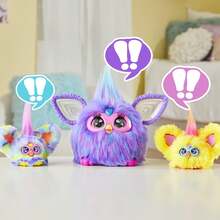 Furby Furblets Bub- 迷你朋友，45 种以上音效和音乐，只会说 Furbish 语，电子毛绒玩具，粉色和白色，返校礼物，适合 6 岁及以上儿童 - 彩色 - 查看 8