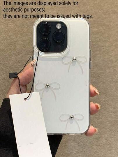 Carcasă de telefon moale, cu design minimalist drăguț și papion, potrivită pentru iPhone 17 Pro Max, 17 Pro, 17 Air, 17, 16, 15, 14, 13, 12, 11 Pro Max Plus, cadou pentru fete