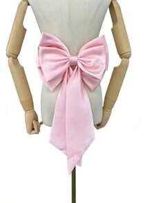 A Pink Satin Back Bow Cute Accessory Waist Decoration,Summer,Beach,Wedding - Multicolor - View 19