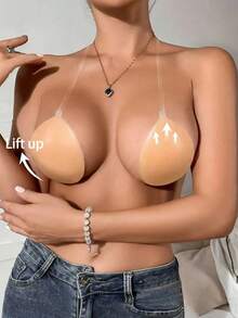Reusable Silicone Invisible Breast Lift Tape, A-G Cup, Suitable For Small And Large Bust, Spaghetti Strap, Breast Lift And Support, Waterproof Adhesive Bra Lift, Applicable For Lingerie, Strapless Dresses, Sleepwear, Swimwear, Bikini - Multicolor - View 2