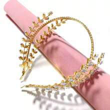 A Women's Rhinestone Gold Bridal Headpiece Suitable For Bridal Wedding Banque - Gold - View 7