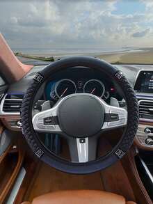 汽车方向盘套 - PU材质，时尚镶钻 - 四季皆宜 - 跨境汽车把手套 - 汽车装饰 - 无内环 - 黑色 - 查看 6