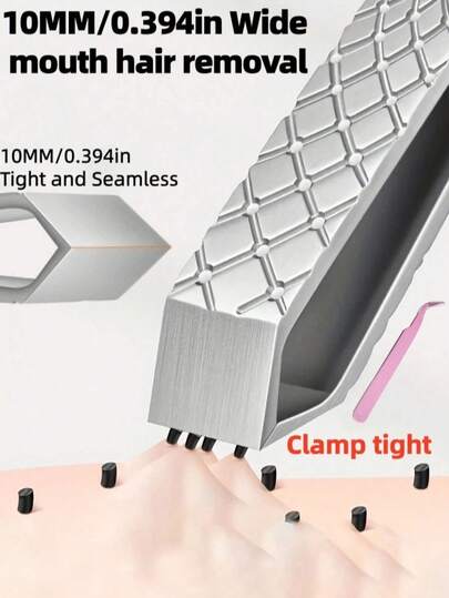 1pc Stainless Steel Beard Hair Removal Tweezer, Ergonomic Handle, Wide Mouth For Plucking Beards, Suitable For Men And Women, Multifunctional For Face And Body (For Eyebrows, Beard, Chin, Upper Lip) - Durable And Hygienic Design, Suitable For White Hair And Facial Hair, Multi-Purpose Beauty Tool With High-Precision Clamping Mechanism For Hair Removal