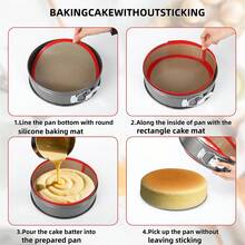 Khuôn nướng bánh mì tròn bằng silicon 9x5 inch, thảm nướng, chống dính và có thể tái sử dụng, dễ vệ sinh, viền silicon chống trượt, dụng cụ nướng có thể tái sử dụng cho nhà bếp và phòng ăn. - Xem 9