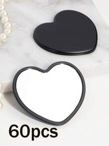 1个/5个/10个/20个/50个装心形便携镜，学生便携式化妆镜，旅行钱包口袋镜，心形化妆镜，价格实惠，圣诞礼物，化妆品，化妆工具，便宜好物，礼物，女士礼物，圣诞礼物，赠品，旅行，旅行必备 - 彩色 - 查看 30