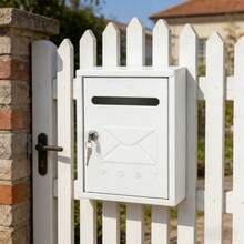 1pcWall-Mounted Mailbox With Lockable Key, Waterproof Galvanized Steel Mailbox Suitable For Outdoor, Garden, Gate, Fence, Household And Office Use, Which Can Safely Store Letters, Parcels And Newspapers - Multicolor - View 2