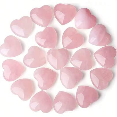 10 viên đá thạch anh hồng tự nhiên hình trái tim, màu hồng tươi tắn, mịn và trong suốt, đồ trang trí hình trái tim bằng thạch anh hồng, phụ kiện trang sức DIY chữa bệnh bằng tinh thể hồng tự nhiên, nguyên liệu thạch anh hồng chất lượng cao được chọn lọc, chế tác thủ công thành hình trái tim hoàn chỉnh, kết cấu ấm áp và trong suốt, với ánh hồng dịu nhẹ, mỗi viên đều giữ được kết cấu và cảm giác tự nhiên của tinh thể, độc đáo.