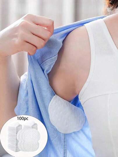 50/100pcs Armpit Sweat Pads, Disposable Underarm Absorption Sweat Pad, Breathable Comfortable Unflavored, Suitable For Both Men And Women, Non Visible, Extra Adhesive, Disposable, Sweat Free Armpit Protection Can Easily Absorb Sweat And Neutralize Odors, Individually Packaged Sweat Pads For Under Arms Stay Confident