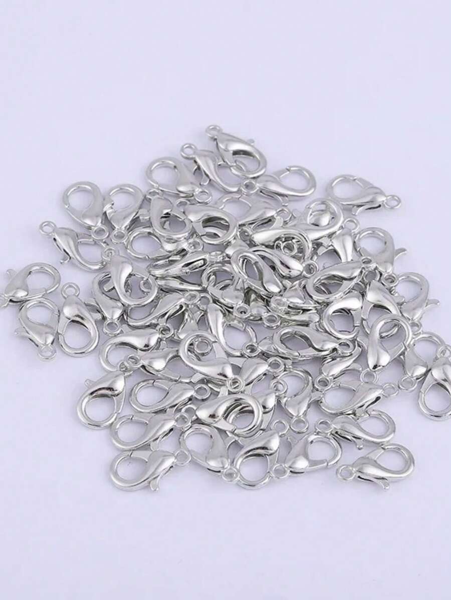 20pcs/Pack Silver Tone Alloy Lobster Clasps, Suitable For Jewelry Making