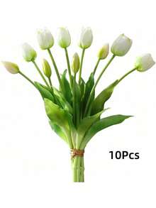 10 piezas/5 piezas/1 pieza Flores de tulipán realistas, tulipanes de látex suaves, ramo de tulipanes realistas, adecuados para fiestas, bodas, hogar, decoración de habitaciones - Multicolor - Ver 13