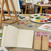 24 piezas de lápices de colores mini + Set de 12 cuadernos en blanco, Set de premios/regalos creativos para estudiantes - Multicolor - Ver 10