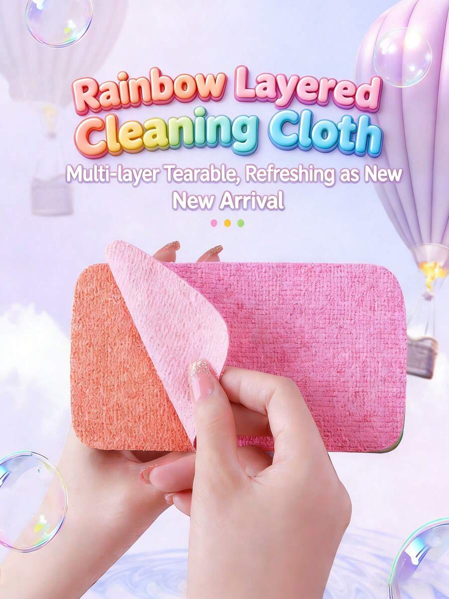 Paño de limpieza de microfibra de 12 capas con diseño arcoíris, paño de cocina doméstico, toalla de fregado con alta absorción de agua y eliminación de manchas