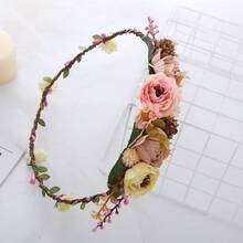 1 bông hoa hồng giả màu hồng nhạt dành cho nữ, làm thủ công 100%, thích hợp làm phụ kiện cài tóc cho cô dâu và phù dâu. - Hồng - Xem 3