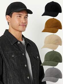 1 pieza Gorra de béisbol de algodón transpirable y lavada, sombrero de sol unisex liso - A - Ver 1