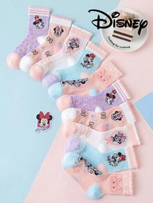 10/5/1 Pair Disney Sock Princess Lace Mesh Mid-Calf Socks For Girls, Cute Summer Breathable Cartoon Socks For Kids Students - Multicolor - View 13