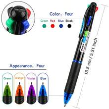 4 Pack Multicolor Ballpoint Pens 4-In-1 0.7mm Colored Retractable Ballpoint Gift Pens For Office School Supplies Students Gift - 4 - Xem 3
