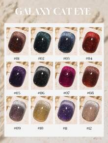 Sơn móng tay gel Miss Leia 1-12 15ml họa tiết bầu trời sao lấp lánh kim cương mắt mèo mùa xuân/hè, làm trắng móng độ đậm đặc, sơn móng tay gel mắt mèo pha lê lấp lánh phù hợp hoàn hảo, màu sắc phổ biến, sơn móng tay gel phù hợp cho người mới bắt đầu, có thể sấy khô bằng đèn LED UV, dễ tẩy rửa, bộ dụng cụ salon, tự làm tại nhà, quà tặng ngày lễ, dụng cụ làm móng cho nữ. - Nhiều màu - Xem 3