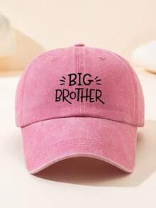 复古水洗棒球帽 - 印有“Big brother”字样 | 可调节休闲帽，适合家庭和街头穿着，多功能经典棒球帽，夏季、海滩、度假、旅行 - A - 查看 6