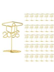 1/5 chiếc Giá đỡ ảnh mũ tốt nghiệp năm 2026, khung ảnh màu vàng 2 inch, dùng để trang trí bàn lễ tốt nghiệp, đồ dùng cho tiệc tốt nghiệp năm 2026 - Hộp đựng danh thiếp vàng 2026 - Xem 1