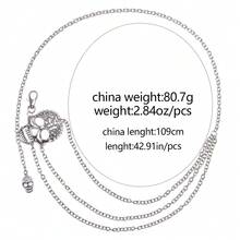 1 pieza Nueva Cadena de Cintura con Calavera, Estilo Gótico Cadena de Cintura de Metal Multicapa con Remaches y Calavera Grande - Plateado - Ver 8