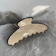 Best-Selling Item: French-Style Elegant Large Acetate Fiber Hair Clip, High-Quality Solid Color Claw Clip Hair Accessory For Women KOMZ - 10.5公分 黑棕色 - 查看 4
