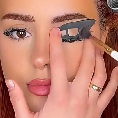 1 pieza/2 piezas Brochas de maquillaje de ojos, herramientas de sombra de ojos, plantilla de maquillaje rápido, molde de sombra de ojos, adecuado para principiantes, crea fácilmente efectos de maquillaje profesional, conveniente para usar en cualquier momento, regalos, viajes, artículo rentable, esencial de viaje